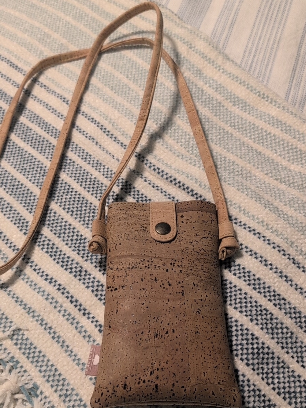 Minimal Cork Crossbody Phone Bag - Taupe